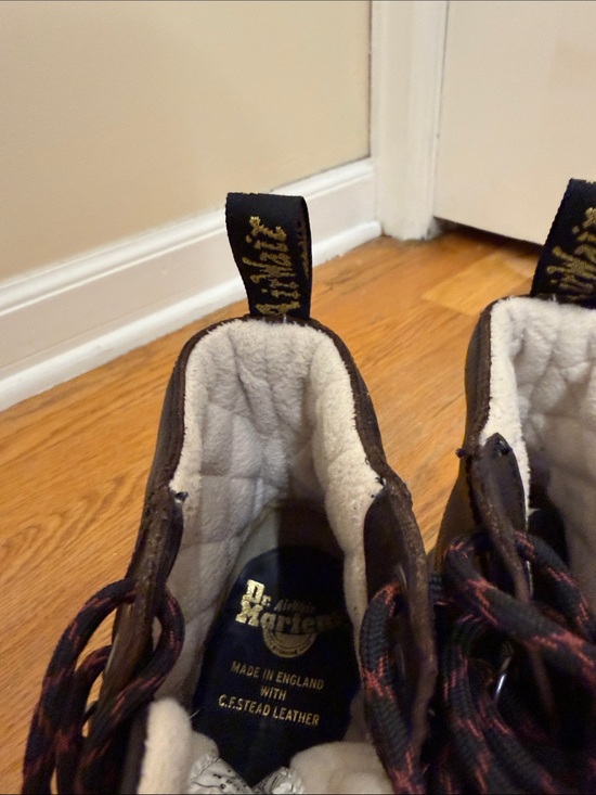 Dr. Martens Black Leather Hiking-Style Boots with Yellow Stitching main image 14